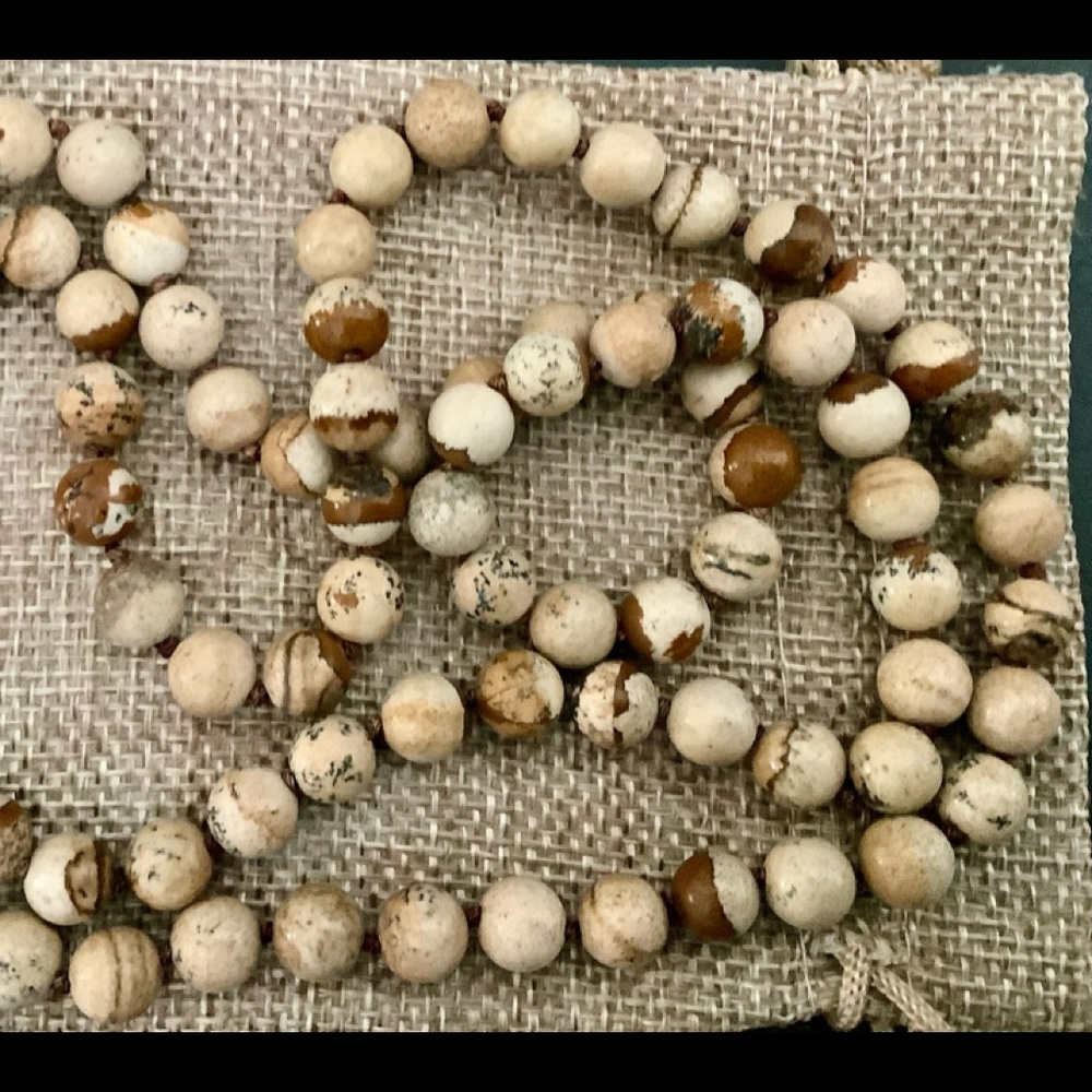 Natural jasper gemstone necklace 14 inches spiritual protection